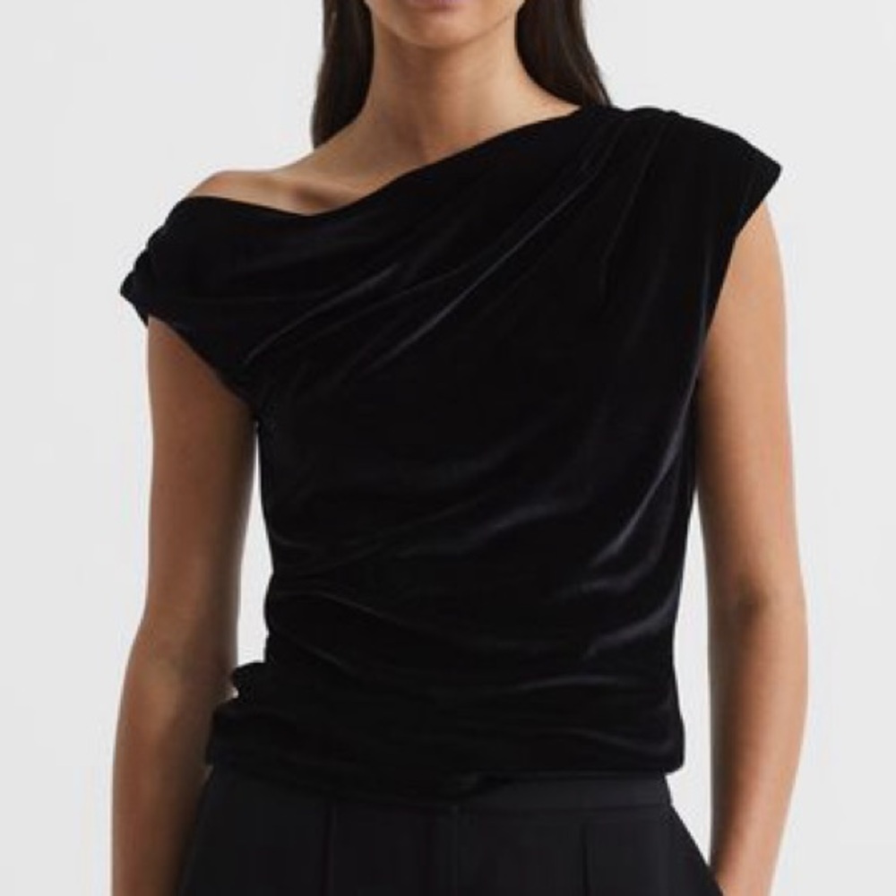 Reiss Midnight Velvet Asymmetric Tank Top